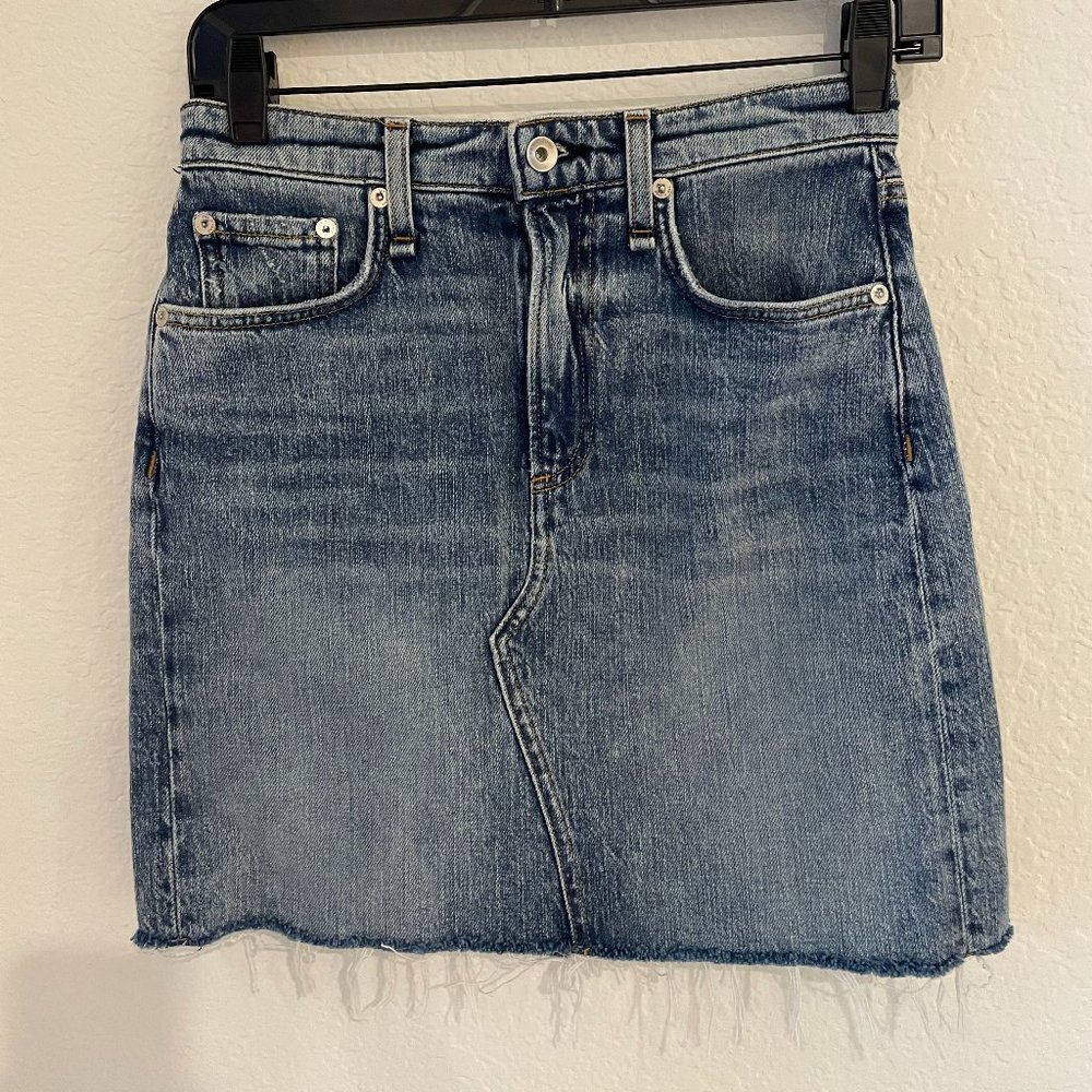 NWT Rag & Bone Hayden Denim Skirt In Ave Size 24